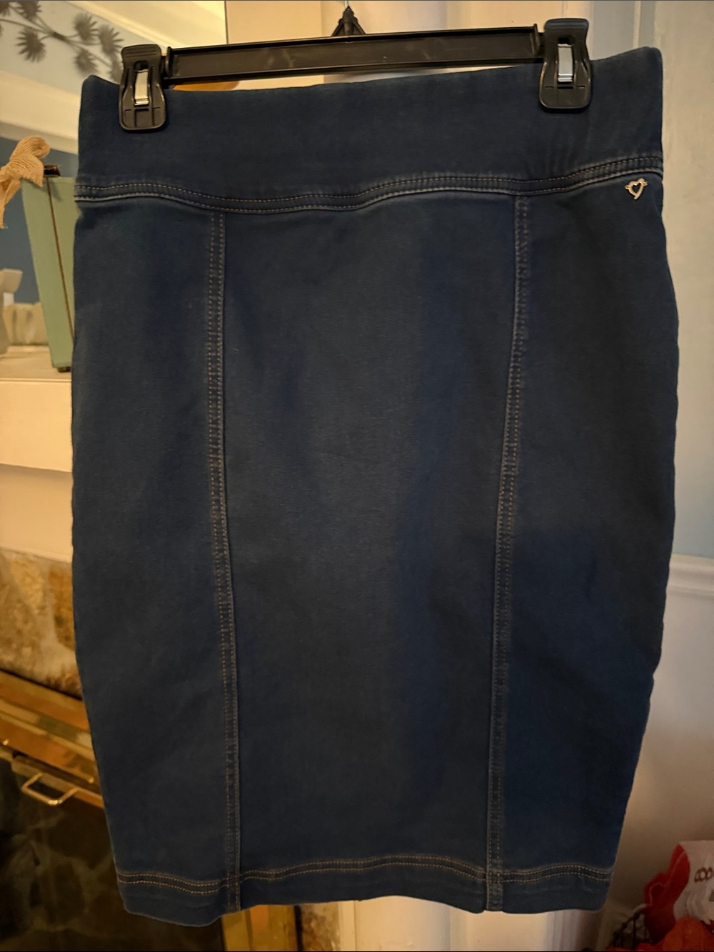 Thalia Sodi Dark Navy Pencil Skirt with Heart Detail